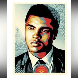 OBEY Giant Signed Art Poster Muhammad Ali Heavyweight Ideals Screen Print S/N